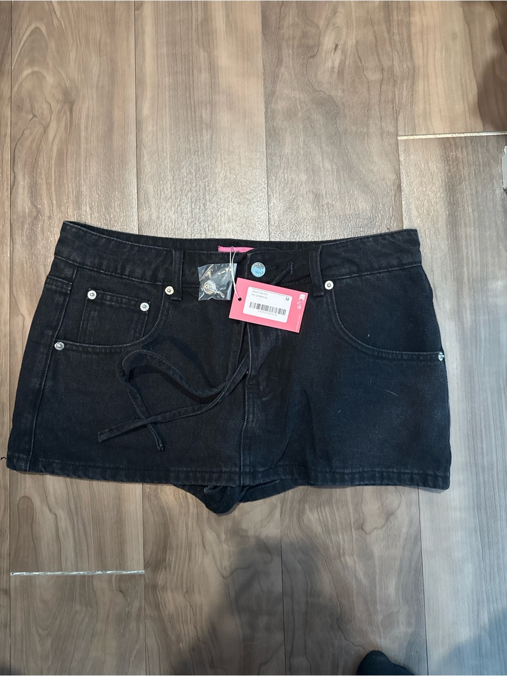 Black Denim Mini Skort Edikted